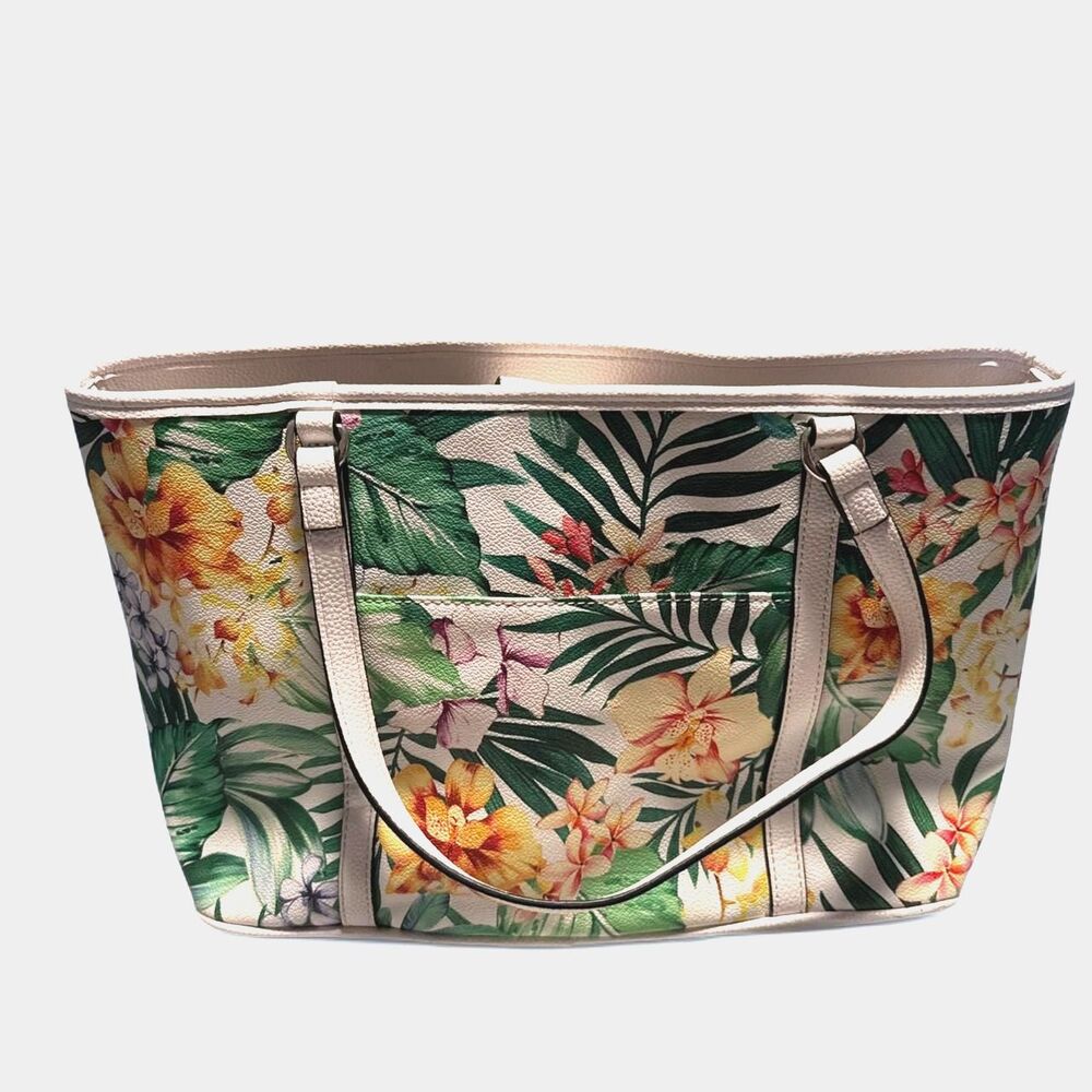 Dana-Buchman Women Tropical Floral Purse Faux Leather Summer Vacation Resort